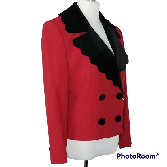 Sold Other Platform! Valentino Blazer Jacket NWT Lambs Wool Red Double Breasted - Picture 3 of 16